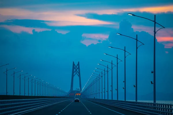 世界最長のクロス海橋 珠海市 中国南部の広東省 2018 マカオ橋のビュー — ストック写真