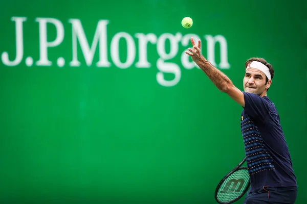 Swiss Tennis Star Roger Federer Takes Part Training Session German — Stock Photo, Image