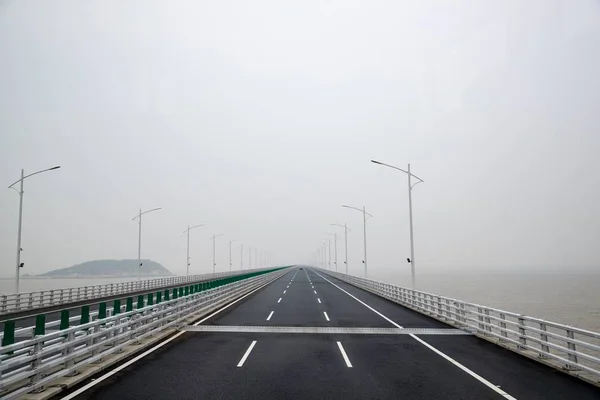Видом Найдовший Міст Світі Крос Море Гонконг Zhuhai Макао Мосту — стокове фото