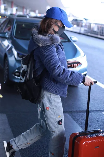 Chinese Actress Zhao Wei Pictured Beijing Capital International Airport Beijing — Stock Photo, Image