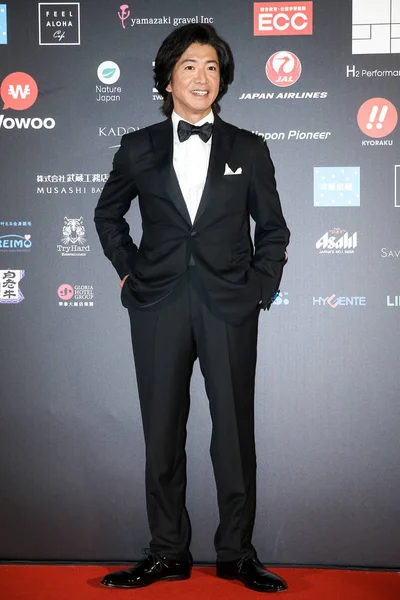 Acteur Chanteur Japonais Takuya Kimura Pose Alors Arrive Tapis Rouge — Photo