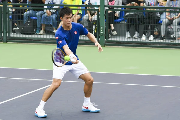 Japon Tenis Oyuncusu Kei Nishikori Bir Eğitim Oturumu Ile Arjantinli — Stok fotoğraf