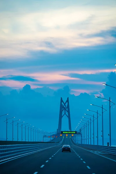 世界最長のクロス海橋 珠海市 中国南部の広東省 2018 マカオ橋のビュー — ストック写真