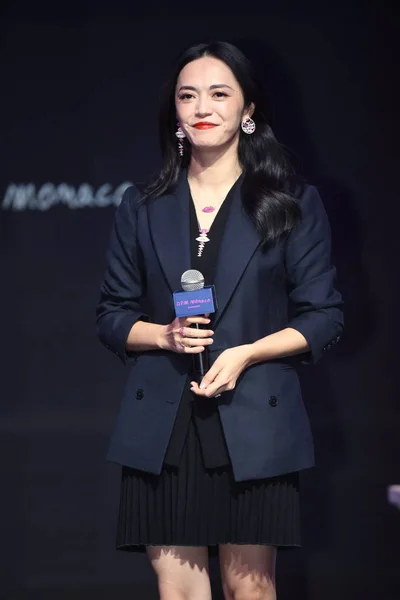 中国女演员姚晨出席2018年10月18日在中国北京举行的阿普姆 摩纳哥姚晨系列活动 — 图库照片
