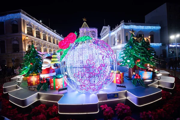 Blick Auf Das Macao Lichterfest Zum Bevorstehenden Weihnachtsfest Auf Dem — Stockfoto