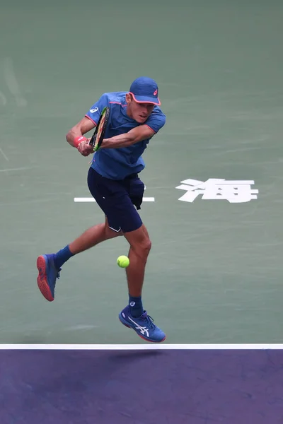 Alex Minaur Austrália Retorna Tiro Para Alexander Zverev Alemanha Sua — Fotografia de Stock