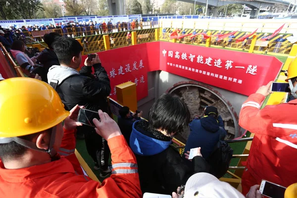 Utsikt Över Byggarbetsplatsen Efter Slutförandet Qinghuayuan Tunneln Beijing Zhangjiakou Intercity — Stockfoto