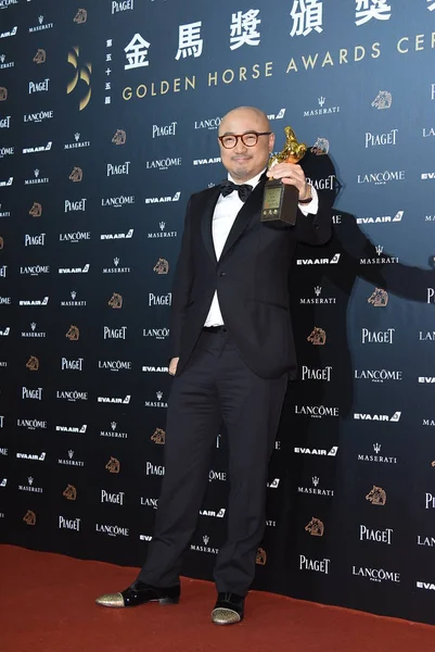 Actor Chino Zheng Posa Con Trofeo Mejor Actor Principal Por — Foto de Stock