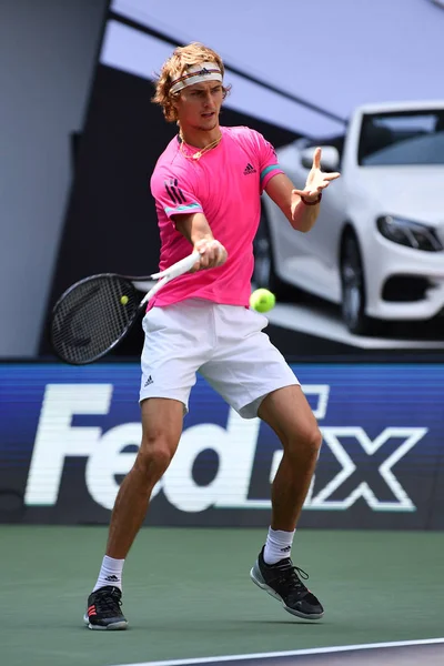 Tysk Tennisspelare Alexander Zverev Tar Del Ett Träningspass Inför Rolex — Stockfoto