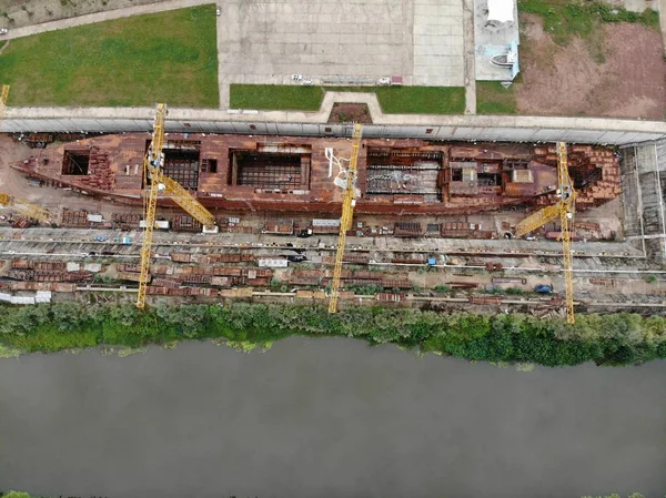 Uma Réplica Grande Escala Navio Passageiros Titanic Está Construção Condado — Fotografia de Stock