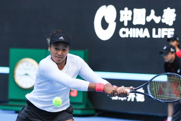 Naomi Osaka Japonii Zwraca Strzał Anastasija Sevastova Łotwy Ich Mecz — Zdjęcie stockowe