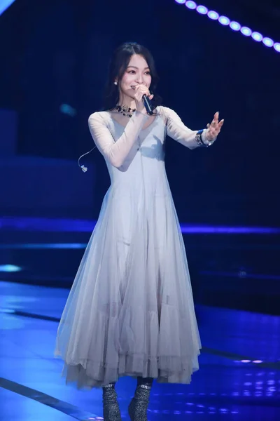 Tajvani Énekes Színésznő Angela Chang Énekel Super Nova Gála Peking — Stock Fotó