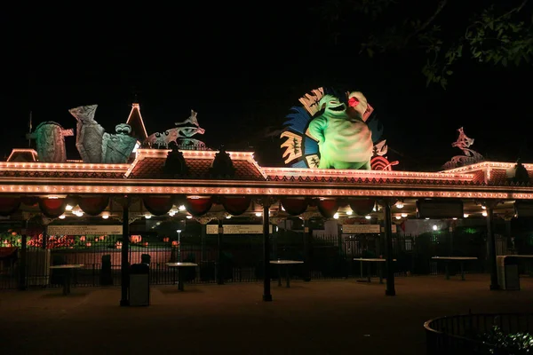 Vista Hong Kong Disneyland Preparación Para Inminente Festival Halloween Hong — Foto de Stock