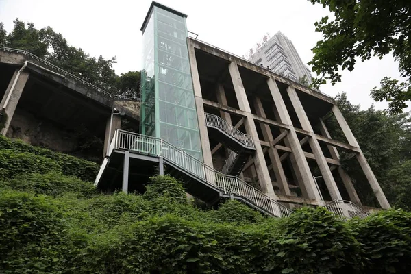 Outdoor Elevator Installed Side Cliff School Chongqing China October 2018 — Stock Photo, Image