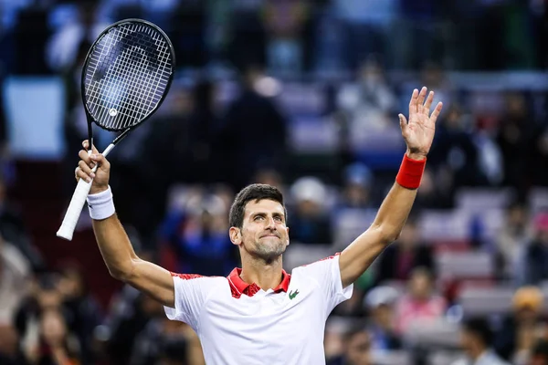 Novak Djokovic Serbia Celebrates Defeating Alexander Zverev Germany Win Men — Stock Photo, Image