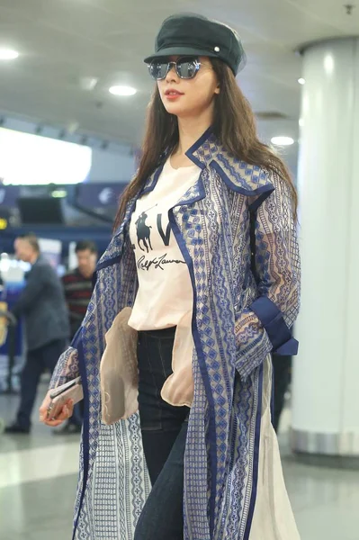 Taiwanese Model Actress Lin Chi Ling Arrives Beijing Capital International — Zdjęcie stockowe