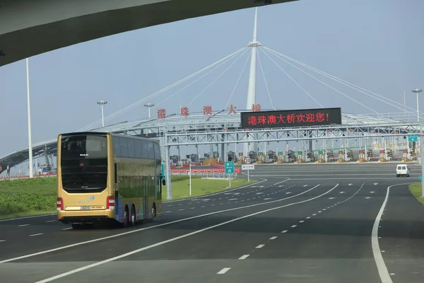 Över Hong Kong Zhuhai Macau Bridge Zhuhai Port Världens Längsta — Stockfoto