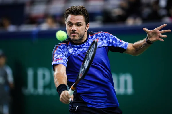 Stan Wawrinka Suiza Devuelve Una Oportunidad Borna Coric Croacia Primer — Foto de Stock