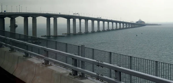 Weergave Van Werelds Langste Kruis Zee Bridge Brug Van Hongkong — Stockfoto