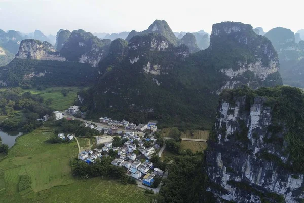 Scenery Mingshi Pastorala Mingshi Byn Daxin Län Södra Kina Guangxi — Stockfoto