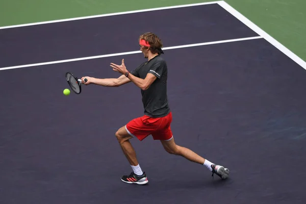 Alexander Zverev Németország Visszatér Egy Lövés Alex Minaur Ausztrália Harmadik — Stock Fotó