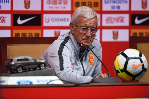 Entrenador Jefe Marcello Lippi Selección Fútbol Masculino China Asiste Una — Foto de Stock