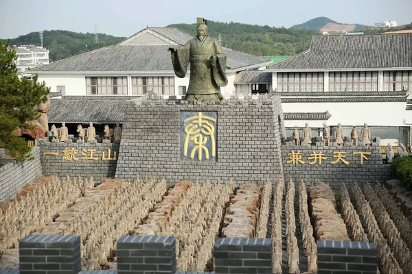 Replicas Terracotta Army Sculptures Terra Cotta Warriors Horses Qin Shihuang — Stock Photo, Image
