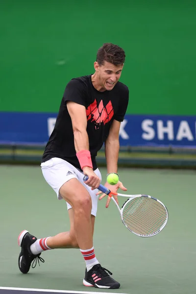 Estrela Tênis Austríaca Dominic Thiem Participa Uma Sessão Treinamento Preparação — Fotografia de Stock