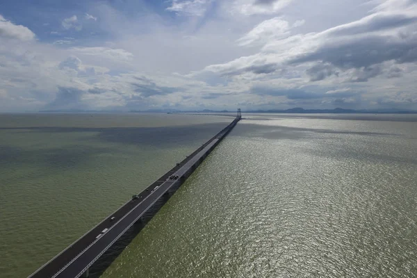 Aerial View World Longest Cross Sea Bridge Hong Kong Zhuhai — Stock Photo, Image