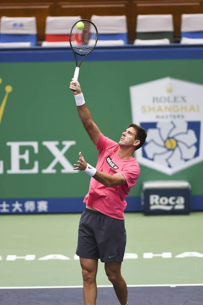 Argentinië Tennisser Juan Martin Del Potro Neemt Deel Aan Een — Stockfoto