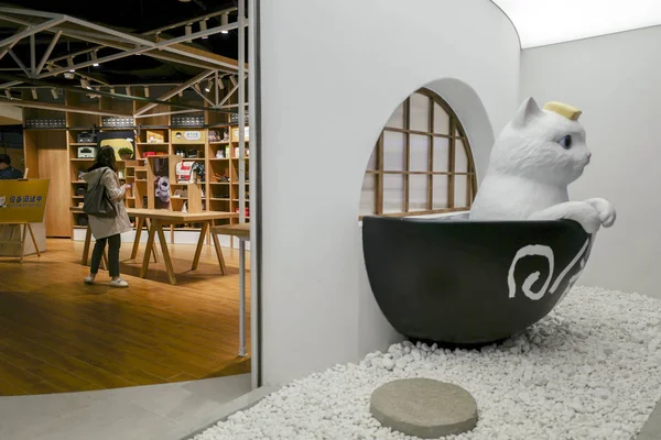 Vista Interior Primera Tienda Temática Cat Kitchen Fuera Línea China — Foto de Stock
