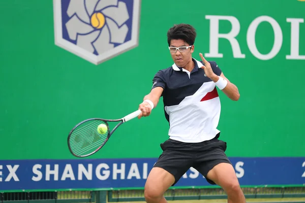 Chung Hyeon Coreia Sul Devolve Tiro Para Hubert Hurkacz Polônia — Fotografia de Stock