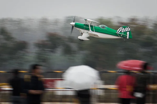Aereo Esibisce Durante Reno International Championship Air Races Nella Città — Foto Stock