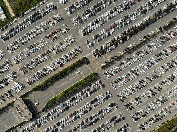 Eine Luftaufnahme Des Parkplatzes Der Während Des Nationalfeiertags Der Stadt — Stockfoto