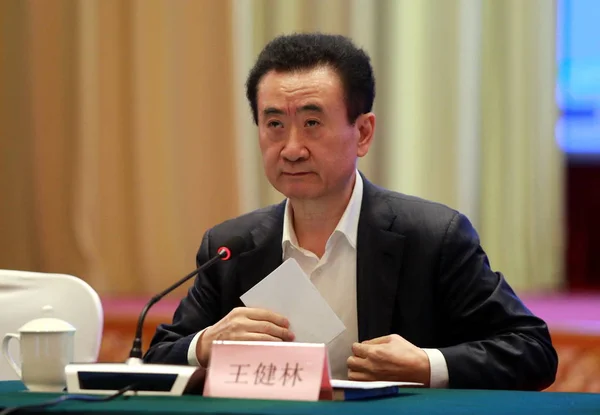 Wang Jianlin Předseda Dalian Wanda Group Účastní Fóra Rozvoj Dalian — Stock fotografie