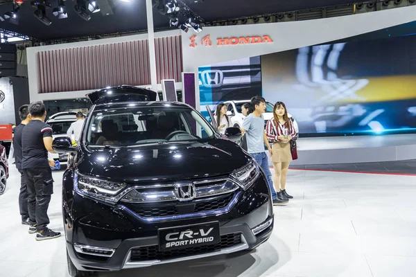 Menschen Besuchen Den Stand Von Dongfeng Honda Automobile Während Der — Stockfoto