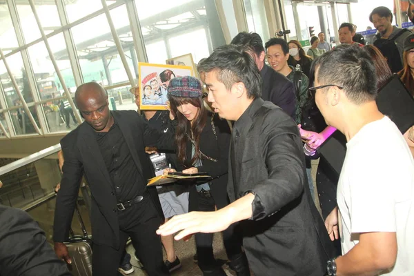 Cantor Japonês Shizuka Kudo Retratado Antes Partida Aeroporto Internacional Hong — Fotografia de Stock