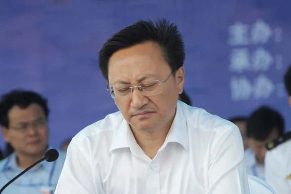 Miao Ruilin Entonces Alcalde Nanjing Asiste Una Actividad Ciudad Nanjing — Foto de Stock