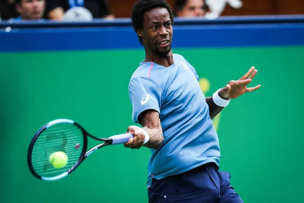 Gael Monfils Francia Torna Provare Stefanos Tsitsipas Grecia Nella Loro — Foto Stock