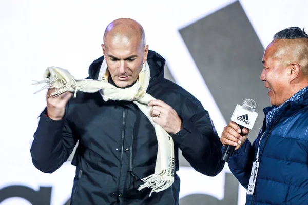Superstar Treinador Futebol Francês Zinedine Zidane Participa Evento Promocional Adidas — Fotografia de Stock