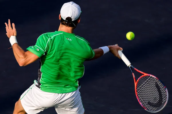 Diego Schwartzman Dell Argentina Torna Colpo Sam Querrey Degli Stati — Foto Stock