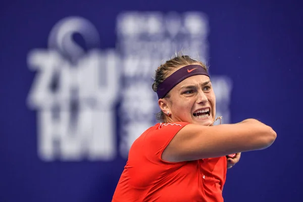 Aryna Sabalenka Bielorrússia Devolve Tiro Para Ashleigh Barty Austrália Seu — Fotografia de Stock