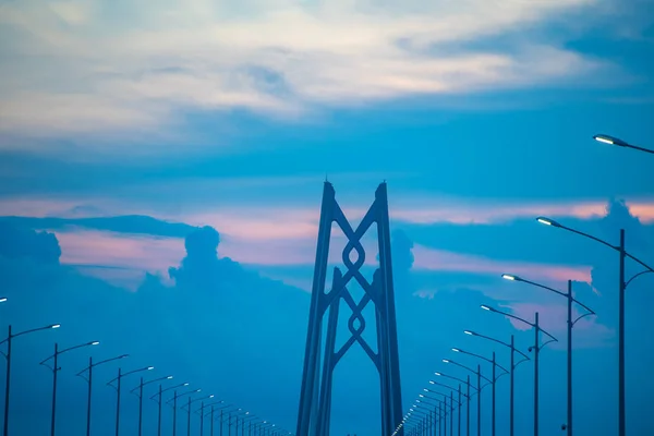 Uma Vista Ponte Marítima Mais Longa Mundo Ponte Hong Kong — Fotografia de Stock