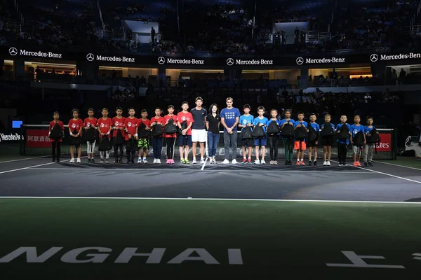 Estrela Tênis Suíça Roger Federer Participa Evento Para Comemorar Décimo — Fotografia de Stock