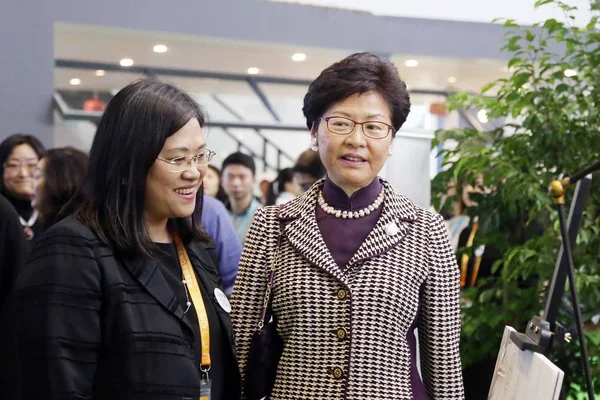 Глава Исполнительной Власти Гонконга Кэрри Лам Чэн Юэт Нгор Посетила — стоковое фото