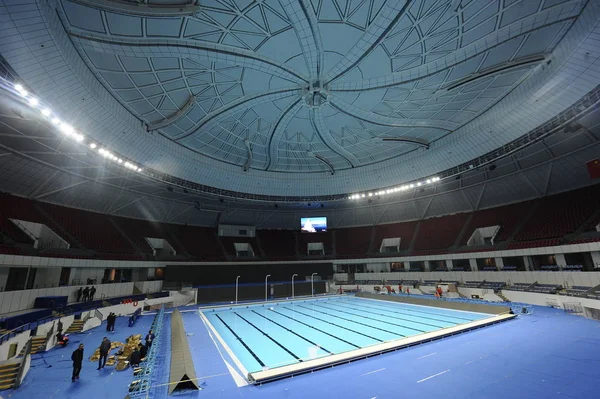 Weergave Van Een Zwembad Hangzhou Olympische Sport Center Olympische Sport — Stockfoto