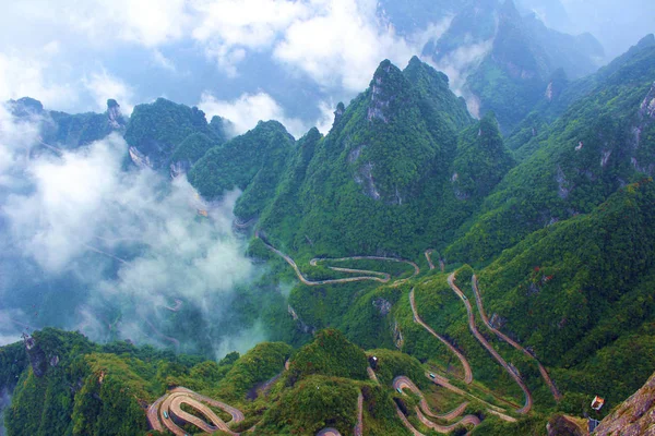 Krajina Tianmen Mountain Nebo Tianmenshan Horu Zhangjiajie National Forest Park — Stock fotografie