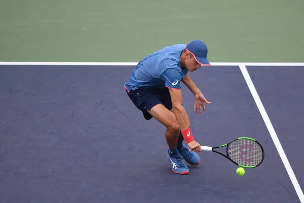 Alex Minaur Austrália Retorna Benoit Paire França Sua Segunda Rodada — Fotografia de Stock