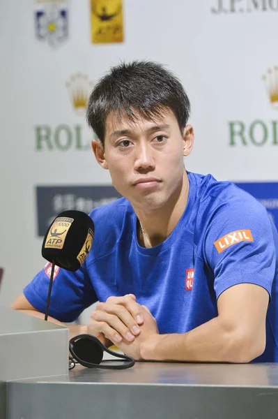 테니스 Nishikori 2018 상하이 롤렉스 상하이 마스터스 2018 테니스 대회에 — 스톡 사진