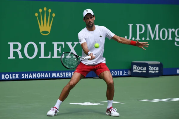 Der Serbische Tennisstar Novak Djokovic Nimmt Einer Trainingseinheit Zur Vorbereitung — Stockfoto